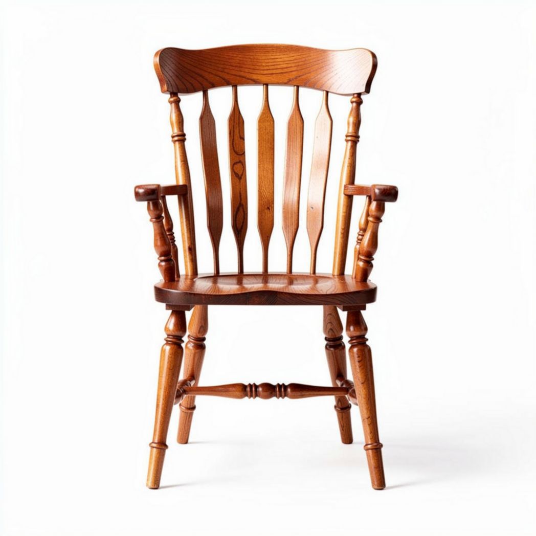 Wooden armchair for dining room or office use with a natural finish 50 x 50 x 90cm