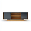 Modern wooden sideboard with natural oak finish and storage compartments 150 x 45 x 70cm