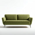 Green fabric sofa with modern design and metal legs 200 x 85 x 85cm
